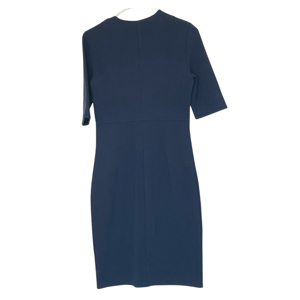 Diane Von Furstenberg Saturn Navy Blue Zipper Detail Dress SZ 6 - Picture 6 of 6